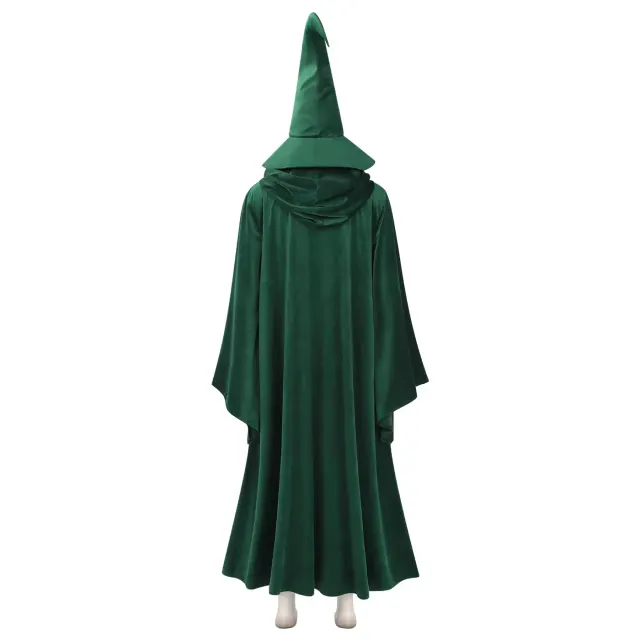 Halloween Medieval Hooded Velvet Robe Wizard Cosplay Costume detail 6