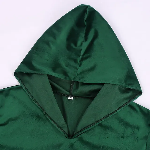Halloween Medieval Hooded Velvet Robe Wizard Cosplay Costume detail 7