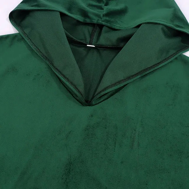 Halloween Medieval Hooded Velvet Robe Wizard Cosplay Costume detail 8
