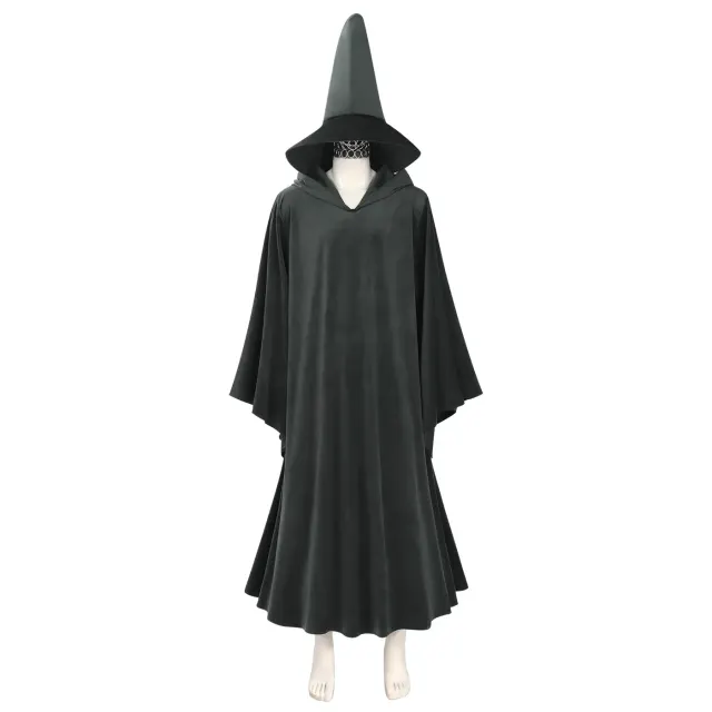 Halloween Medieval Hooded Velvet Robe Wizard Cosplay Costume detail 15