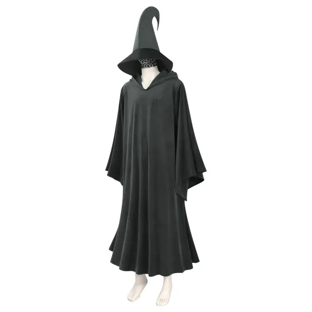 Halloween Medieval Hooded Velvet Robe Wizard Cosplay Costume detail 16