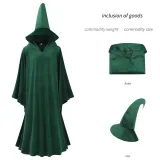 Pointed Hat Velvet Robe - Green