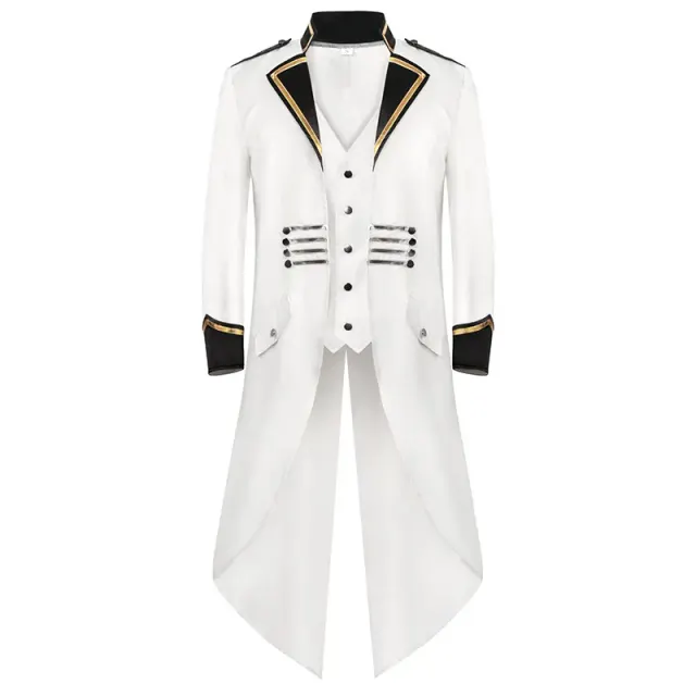 Halloween Punk Tailcoat Medieval Cosplay Stage Costume detail 2