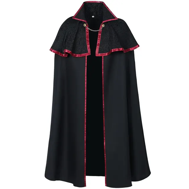 Halloween Royal Hooded Cape with Beaded Chain Details detail 1