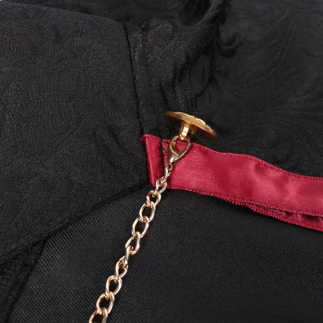 Halloween Royal Hooded Cape with Beaded Chain Details detail 5