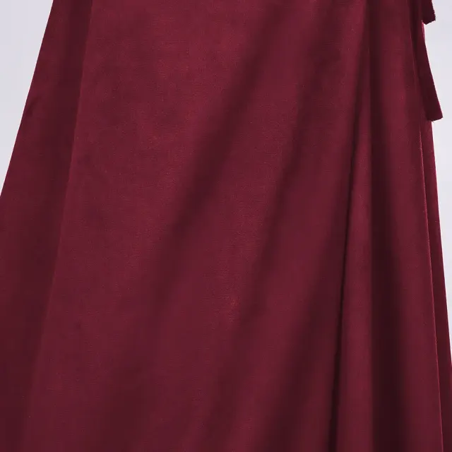 Halloween Witch Velvet Wrap Dress V-Neck Short Sleeve Cosplay Costume detail 12