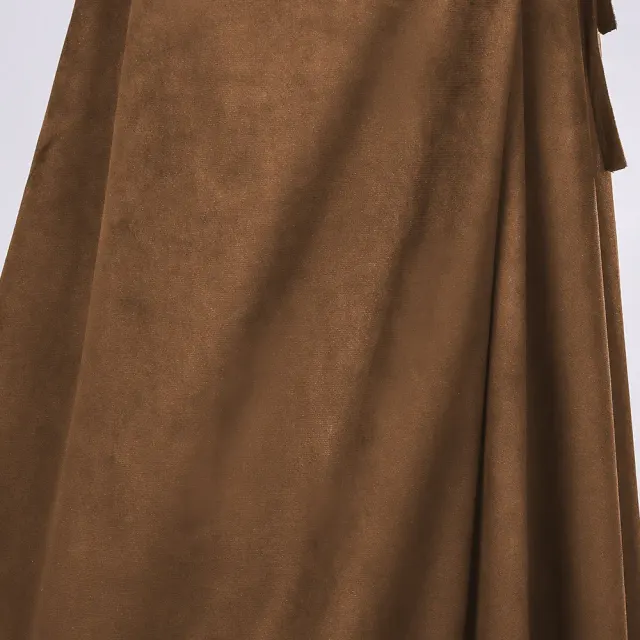 Halloween Witch Velvet Wrap Dress V-Neck Short Sleeve Cosplay Costume detail 18