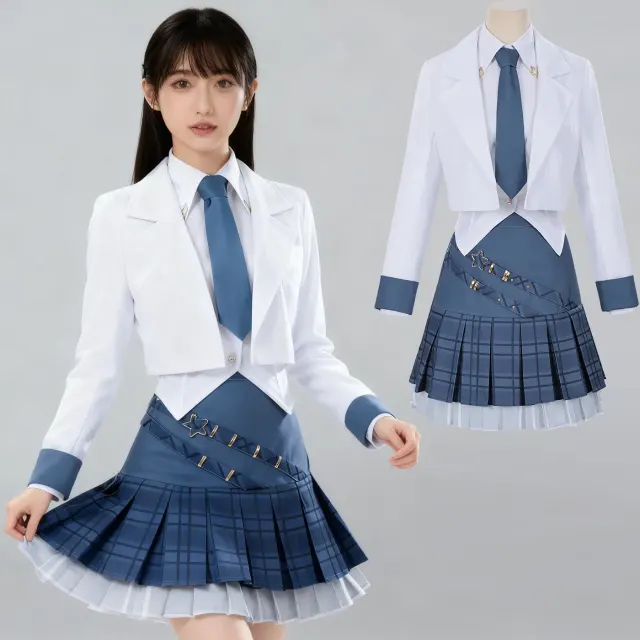 White Honor of Kings Shining Plan women's cosplay uniform shown for a game-inspired costume look.