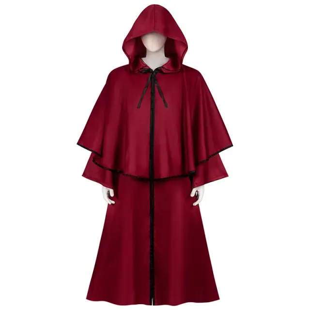 Hooded Halloween Cosplay Robe Cloak for Medieval Dark Wizard detail 2