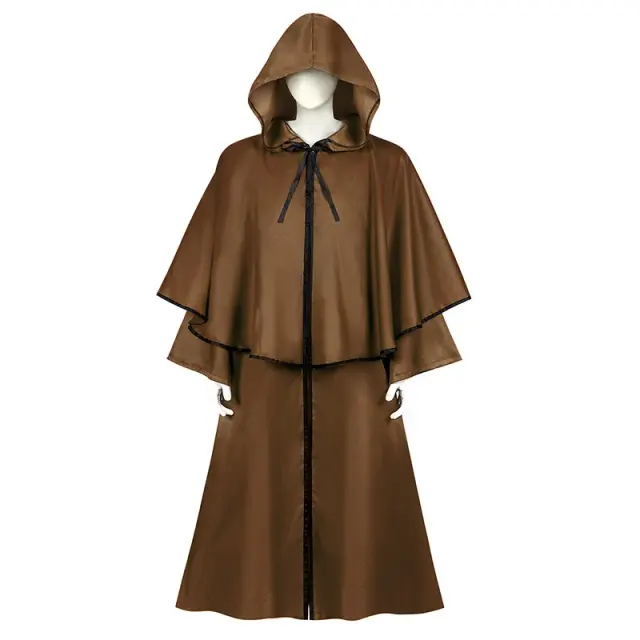 Hooded Halloween Cosplay Robe Cloak for Medieval Dark Wizard detail 18