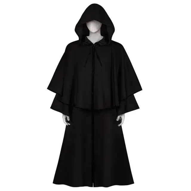 Hooded Halloween Cosplay Robe Cloak for Medieval Dark Wizard detail 24
