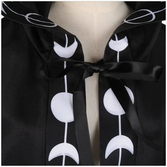 detalle de Capa con capucha estampada de Halloween para cosplay medieval y del Renacimiento 5