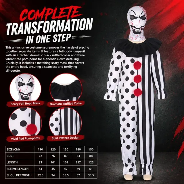 Horror-Clown-Halloween-Cosplay-Kostüm Detail 6