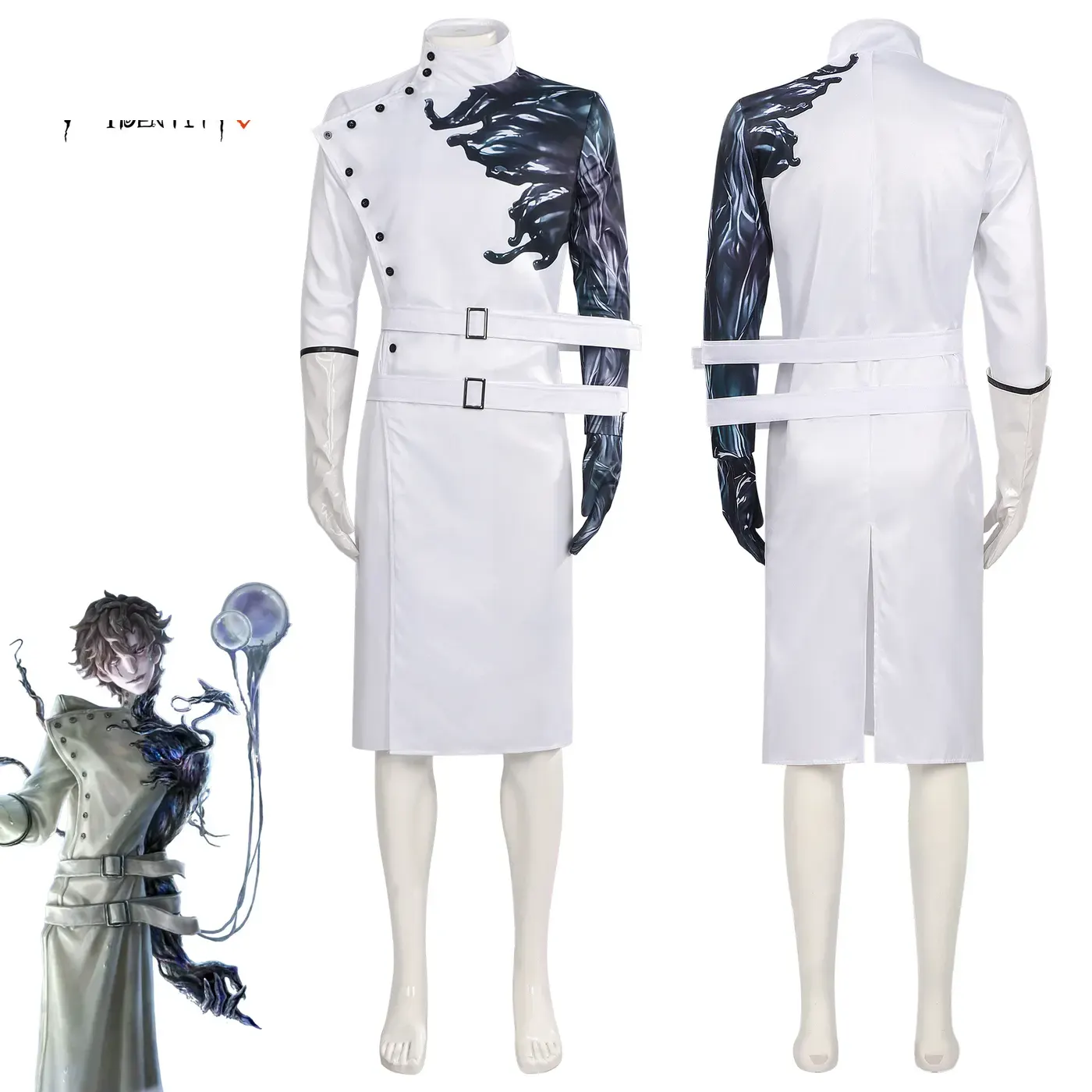 Identity V dentist cosplay costume with long sleeves and a vintage-style no-pattern design for game character roleplay.