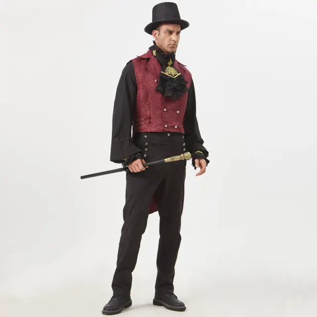 Jacquard Steampunk Vest for Victorian Stage Costume detail 19
