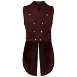 Jacquard Steampunk Vest - Red