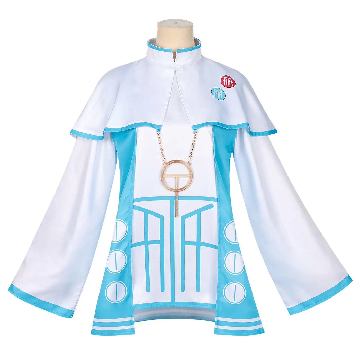Japanese Anime Cosplay Blue Dress Full Set detail 1