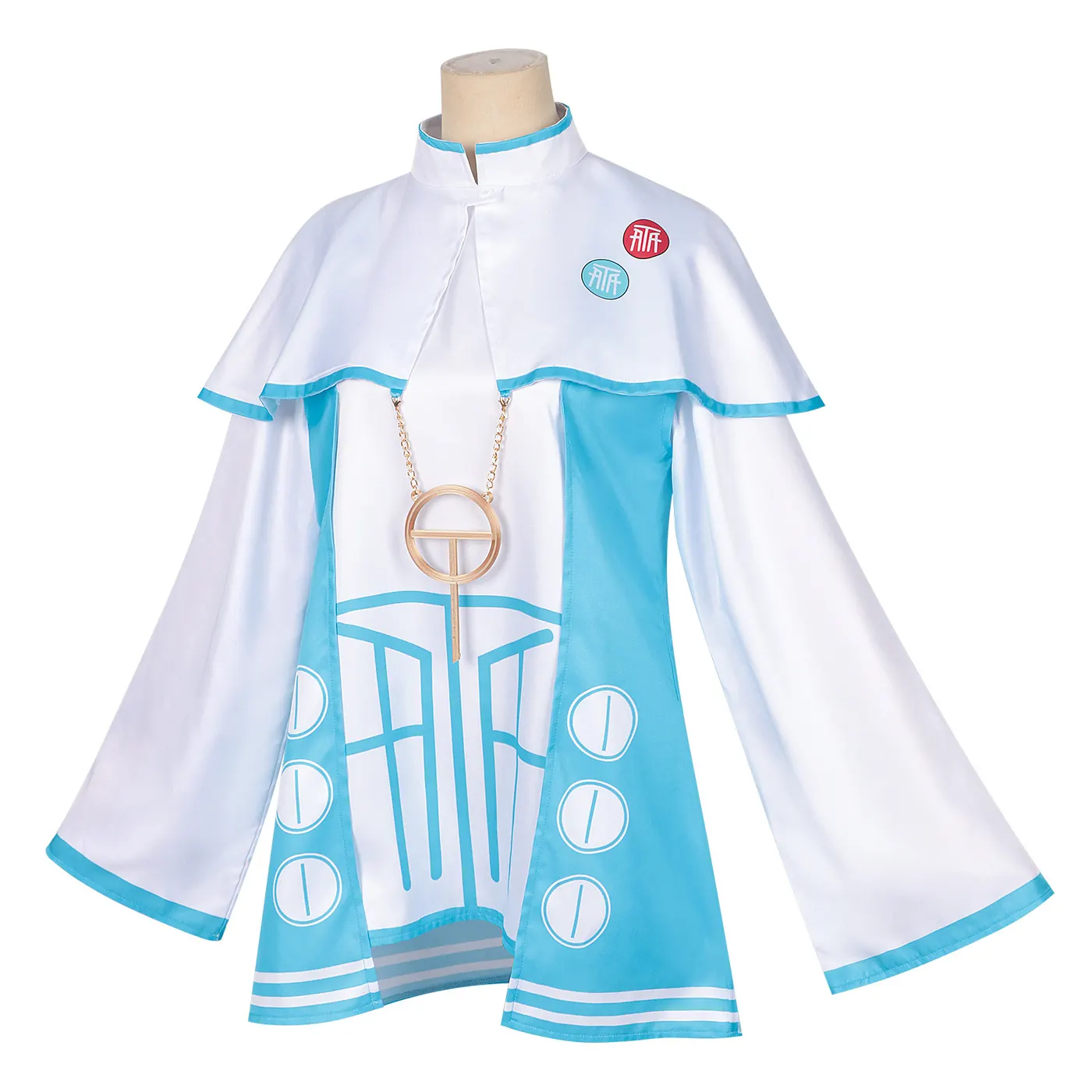 Japanese Anime Cosplay Blue Dress Full Set detail 2