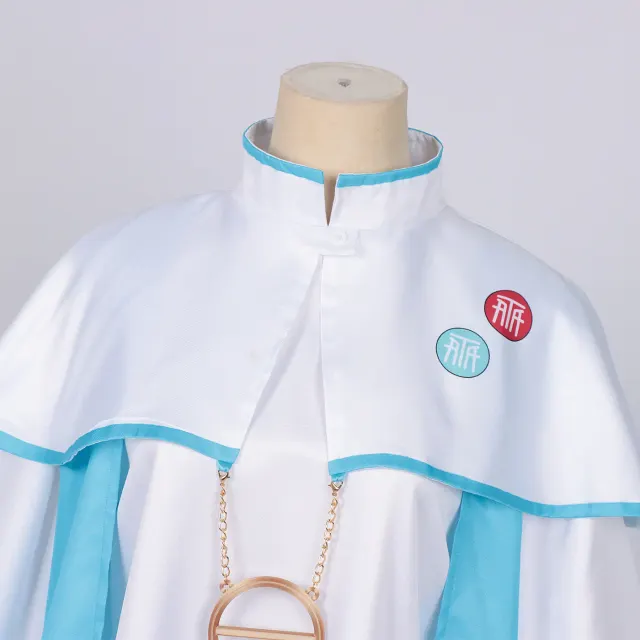 detalle de Conjunto completo de vestido azul para cosplay de anime japonés 3