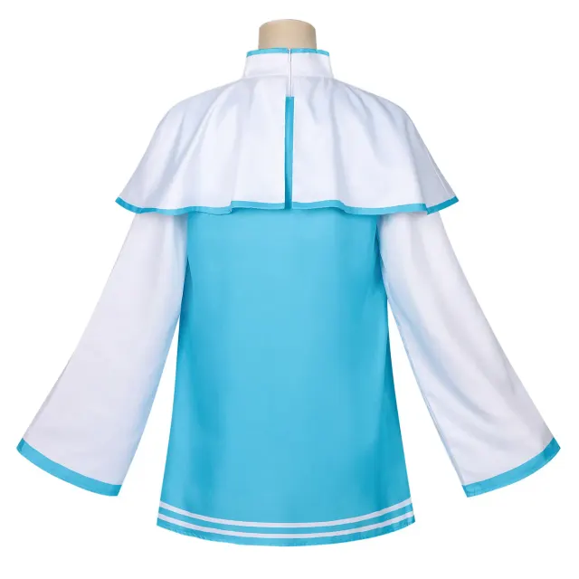 detalle de Conjunto completo de vestido azul para cosplay de anime japonés 4
