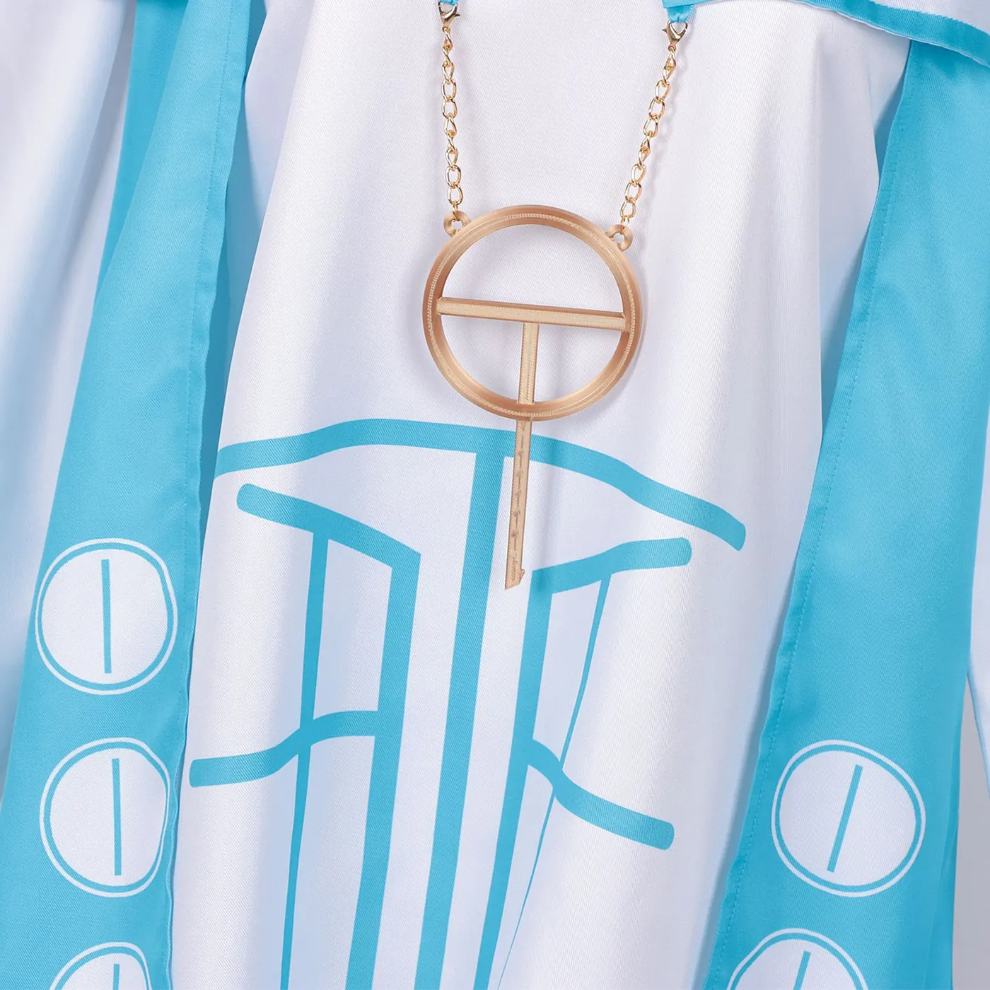 Japanese Anime Cosplay Blue Dress Full Set detail 7