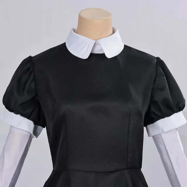 Women's Japanese-Style Black and White Cat Maid Cosplay Dress detail 3