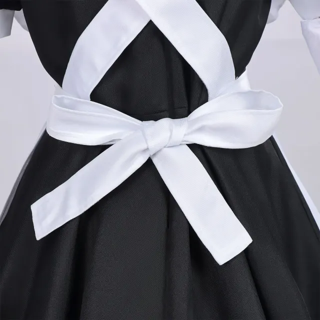 Women's Japanese-Style Black and White Cat Maid Cosplay Dress detail 6