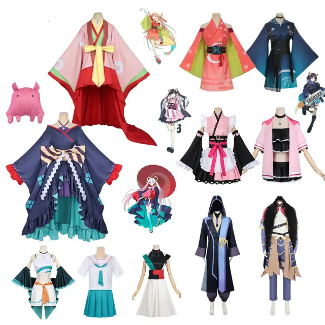 Kaguya anime cosplay costume with Japanese maid and Lolita styling, available in multiple character and outfit options.