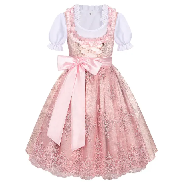 Kids Bavarian Dirndl Oktoberfest Halloween Costume Dress detail 3