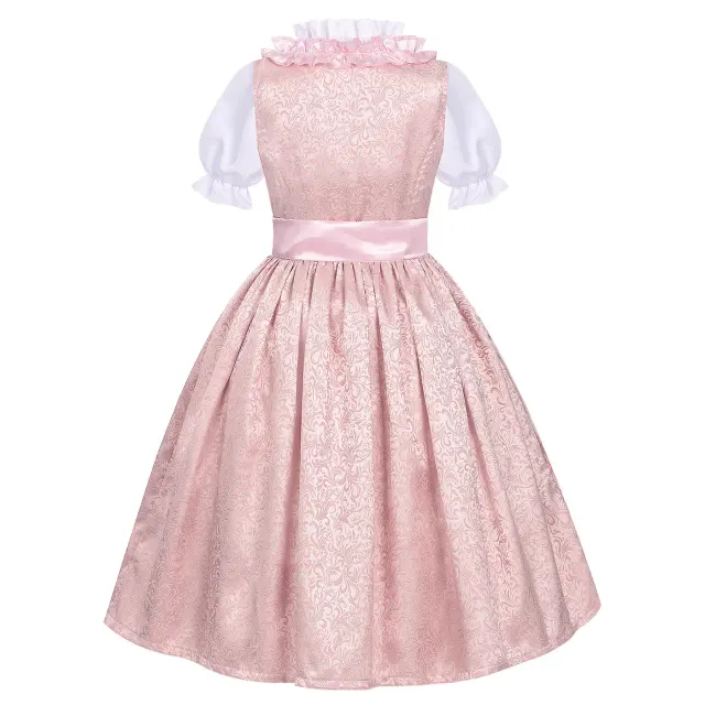 Kids Bavarian Dirndl Oktoberfest Halloween Costume Dress detail 4