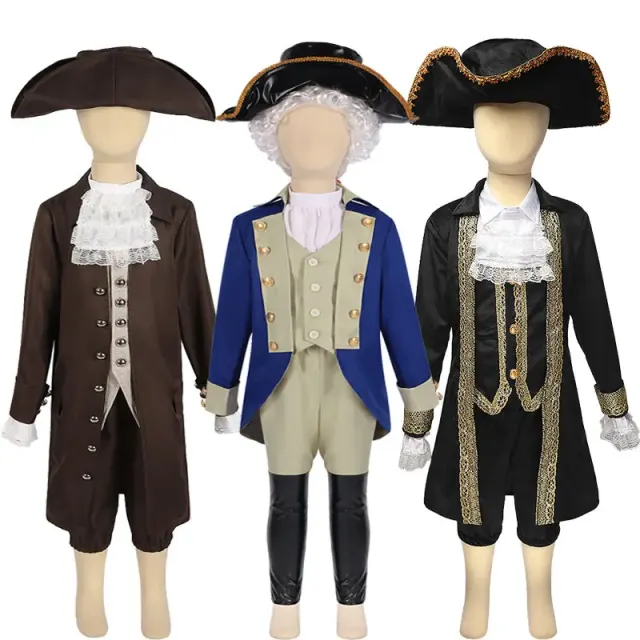 Ensemble de déguisement pirate des Caraïbes et président pour enfants détail 1