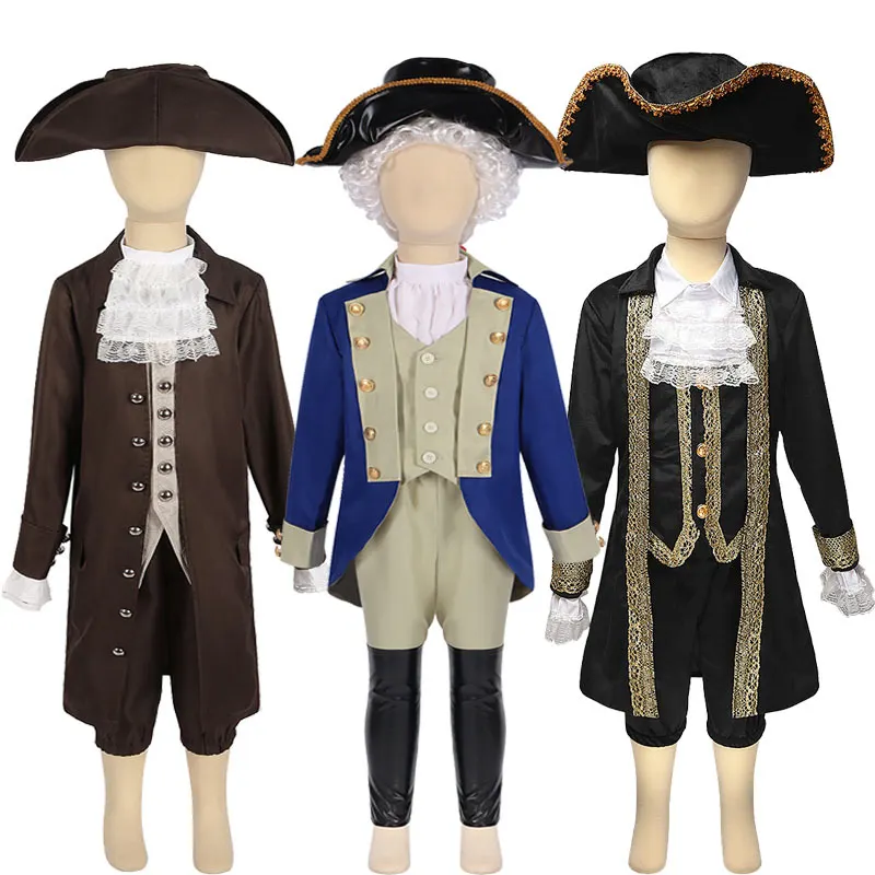 Kids Caribbean Pirate and President Role-Play Costume Set detail 1