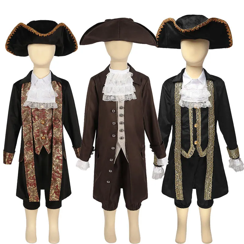Kids Caribbean Pirate and President Role-Play Costume Set detail 2