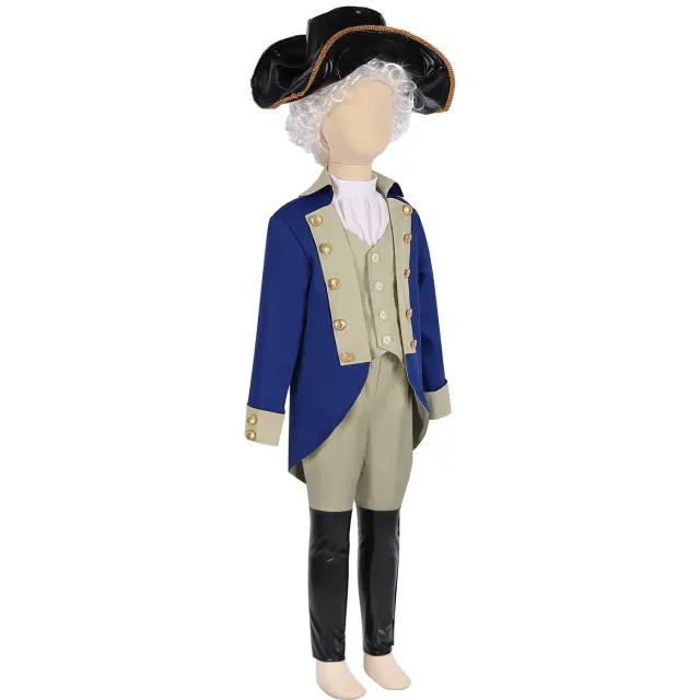 Ensemble de déguisement pirate des Caraïbes et président pour enfants détail 4