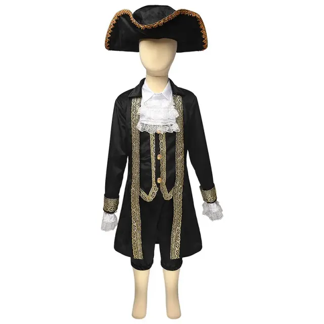 Ensemble de déguisement pirate des Caraïbes et président pour enfants détail 20