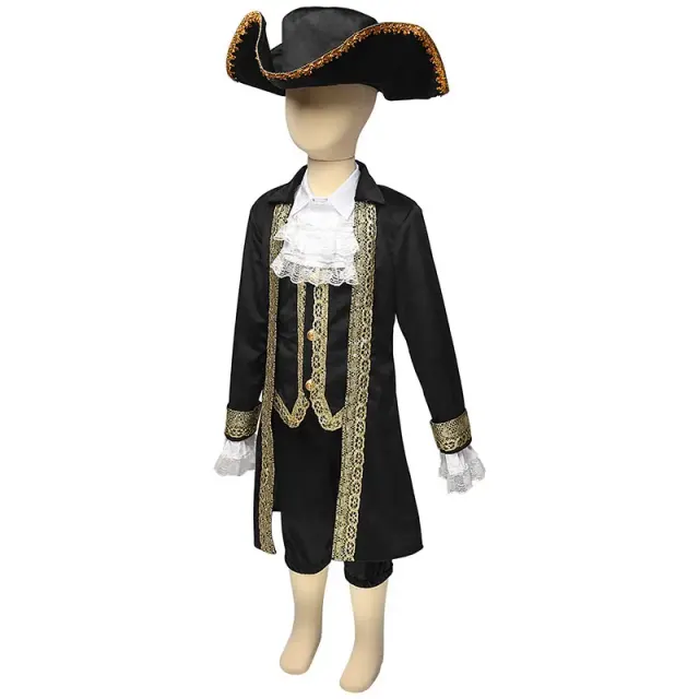 Ensemble de déguisement pirate des Caraïbes et président pour enfants détail 21