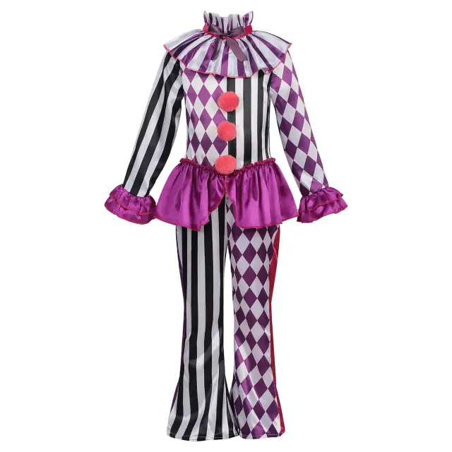 Kids Halloween Circus Clown Costume for Cosplay Stage Performance detail 1