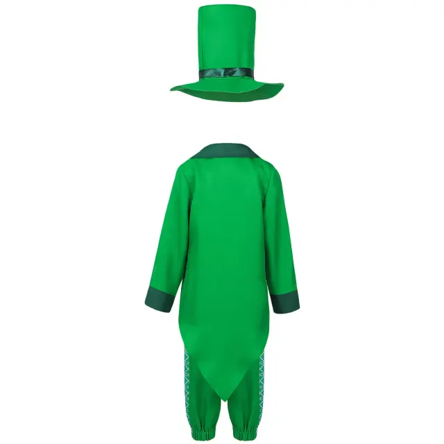 Kids Irish Elf Costume Set with Shamrock Detail detail 4