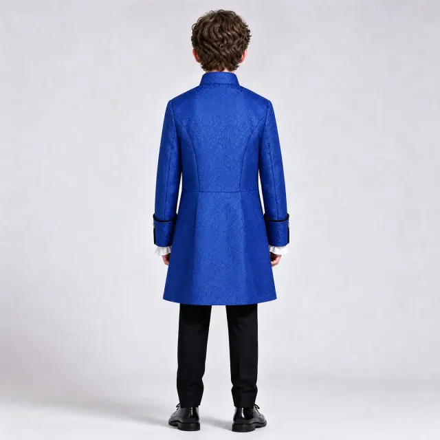 Kids' Jacquard Medieval Stand-Collar Cosplay Costume Set detail 4