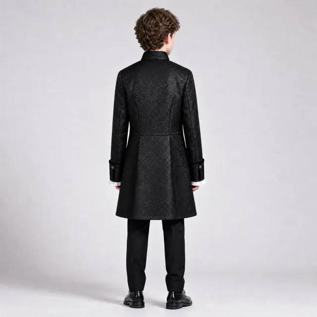 Kids' Jacquard Medieval Stand-Collar Cosplay Costume Set detail 6