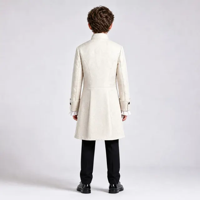 Kids' Jacquard Medieval Stand-Collar Cosplay Costume Set detail 8