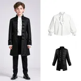 Jacquard Medieval Outfit - Black with White Shirt
