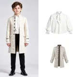 Jacquard Medieval Outfit - White with White Shirt