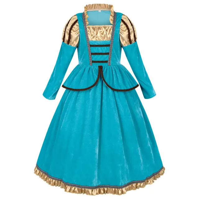 Kids Medieval Princess Cosplay Dress for Halloween Parties detail 1
