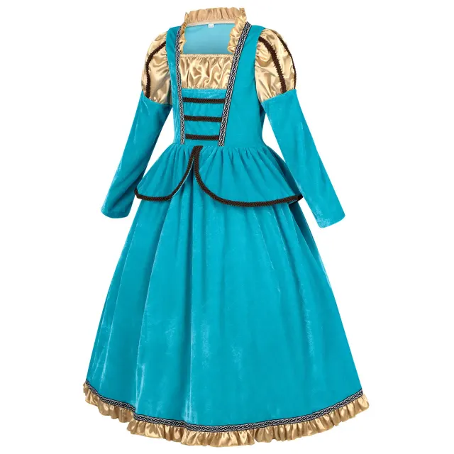Kids Medieval Princess Cosplay Dress for Halloween Parties detail 2
