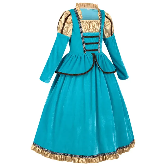 Kids Medieval Princess Cosplay Dress for Halloween Parties detail 3