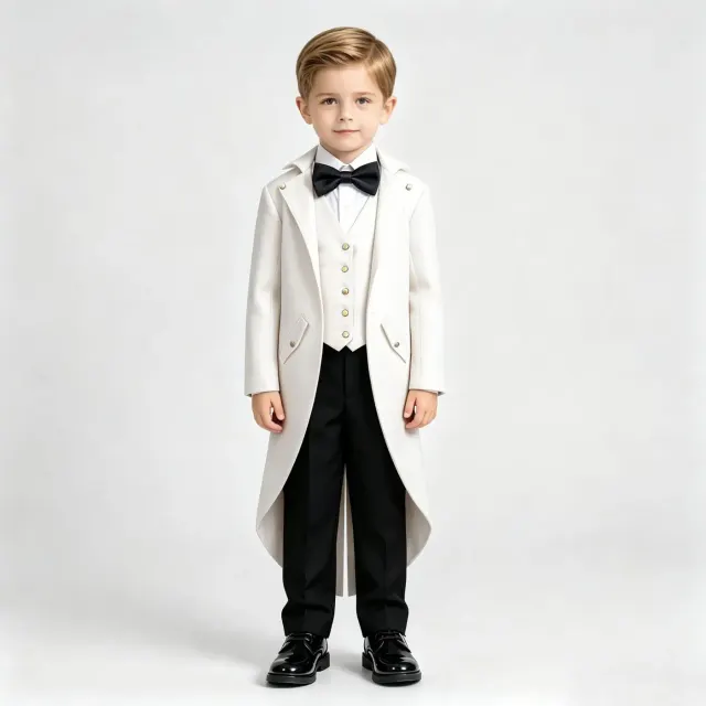 Kids Medieval Renaissance Punk Tailcoat Costume Set detail 1