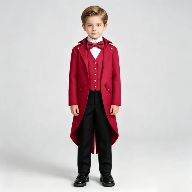 Kids Medieval Renaissance Punk Tailcoat Costume Set detail 5