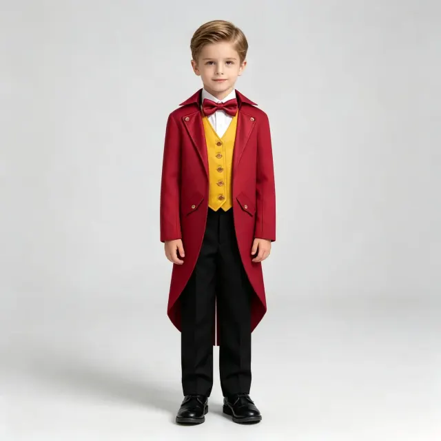 Kids Medieval Renaissance Punk Tailcoat Costume Set detail 6