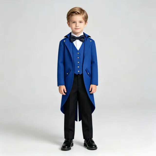 Kids Medieval Renaissance Punk Tailcoat Costume Set detail 10